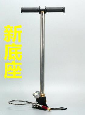 高压打气筒30MPA 不锈钢4500psi折叠大表 三级四级压缩手动充气泵