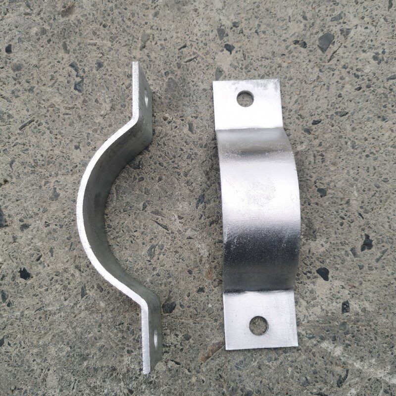 路灯杆卡箍扁铁抱箍40*4加强镀锌电线杆管卡灯R杆半圆电杆C型管箍