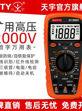 天宇2000V矿用数字万用表2KV高压矿场数显万能表防烧高精度多功能