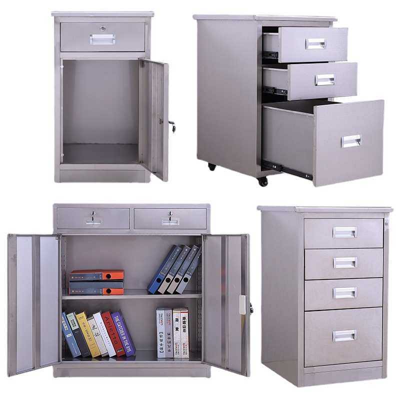 厂家直销不锈钢矮柜带门抽屉储物文件柜资料办公档案柜带锁活动柜