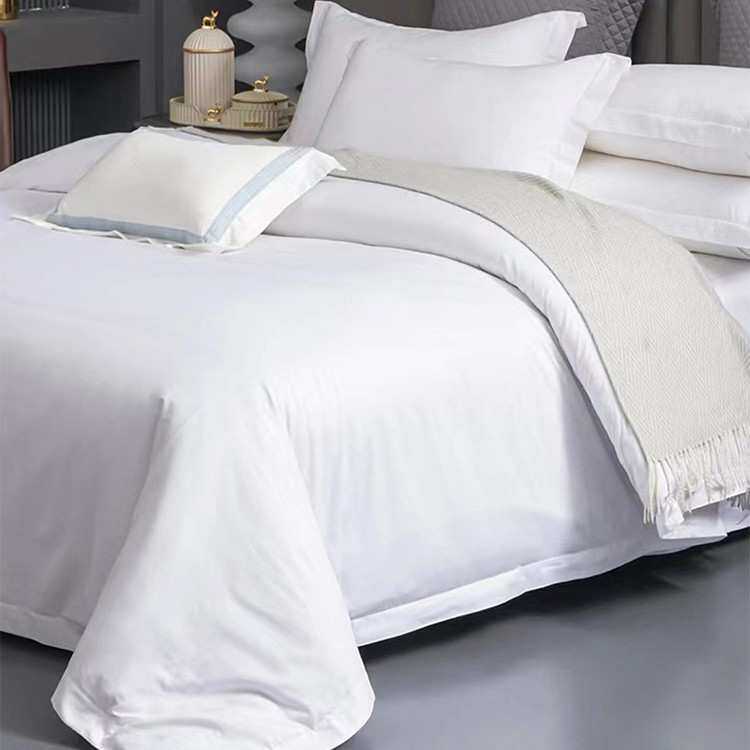 酒店单品全棉被套白色贡缎纯棉40支60支80支酒店布草宾馆民宿被罩
