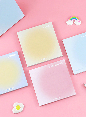高颜值渐变便利贴ins风夏日色彩彩蛋便签纸留言条N次贴可撕可粘贴