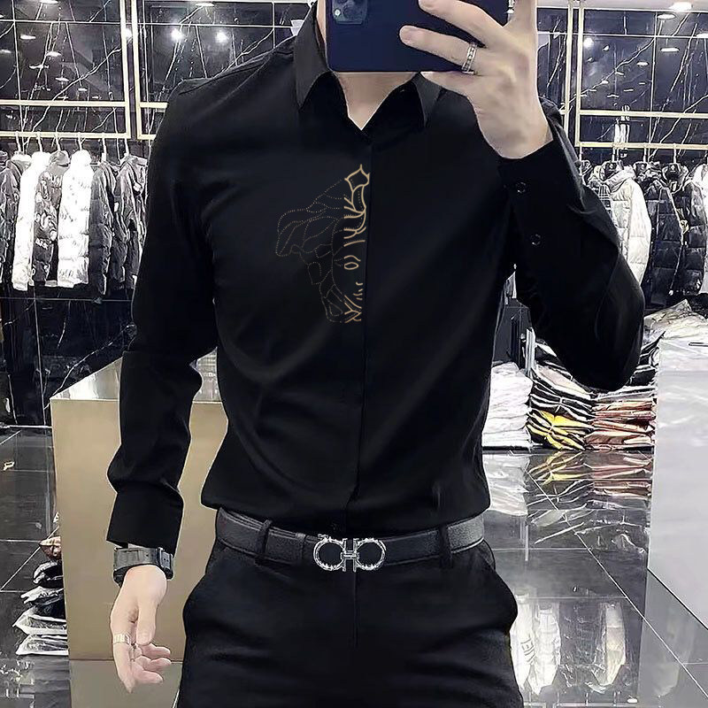 jermyn stars【意奢高定液氨】秋夏丝光免烫无痕长袖衬衫男装上衣