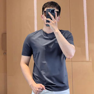 T恤修身 JERMYNSTARS 100支短袖 男士 液氨丝光棉圆领上衣 2026夏季