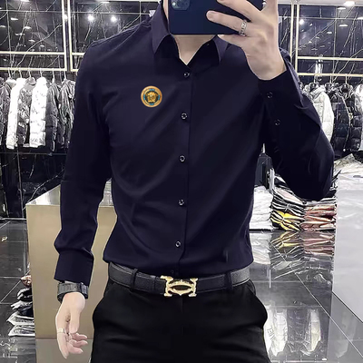 秋丝光免烫无痕长袖衬衫男装上衣