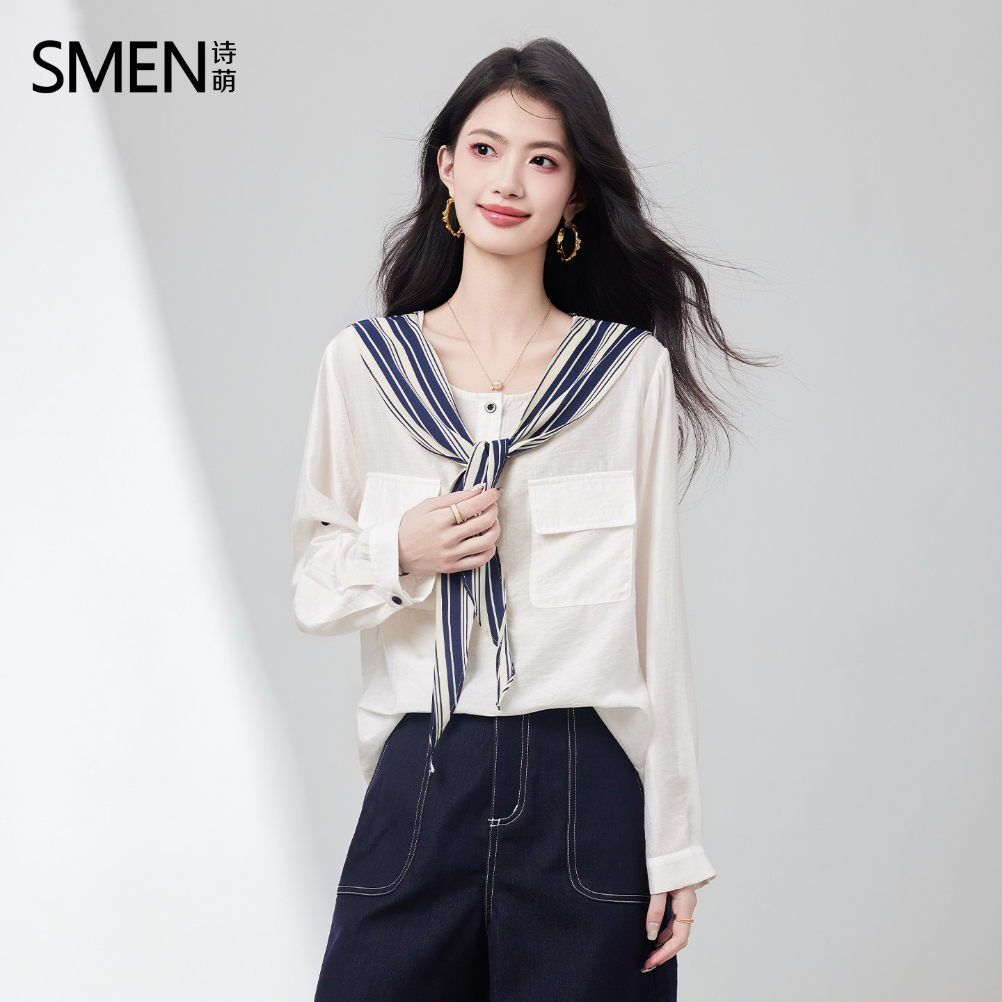 Smen诗萌秋季简约时尚衬衫
