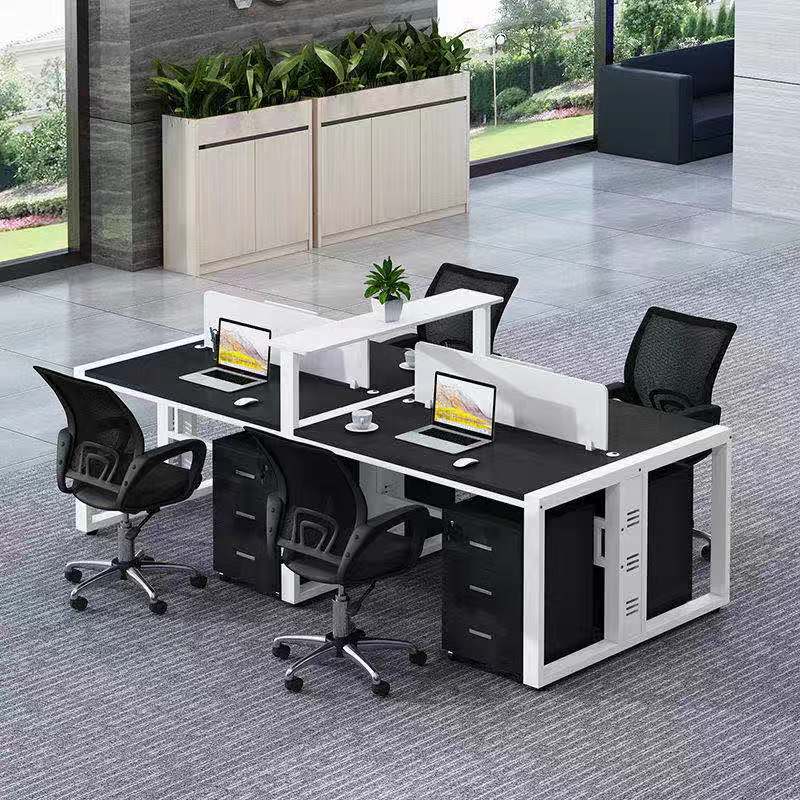 新款办公家具桌椅组合电脑卡座4人位员工现代简约6工位职员办公桌