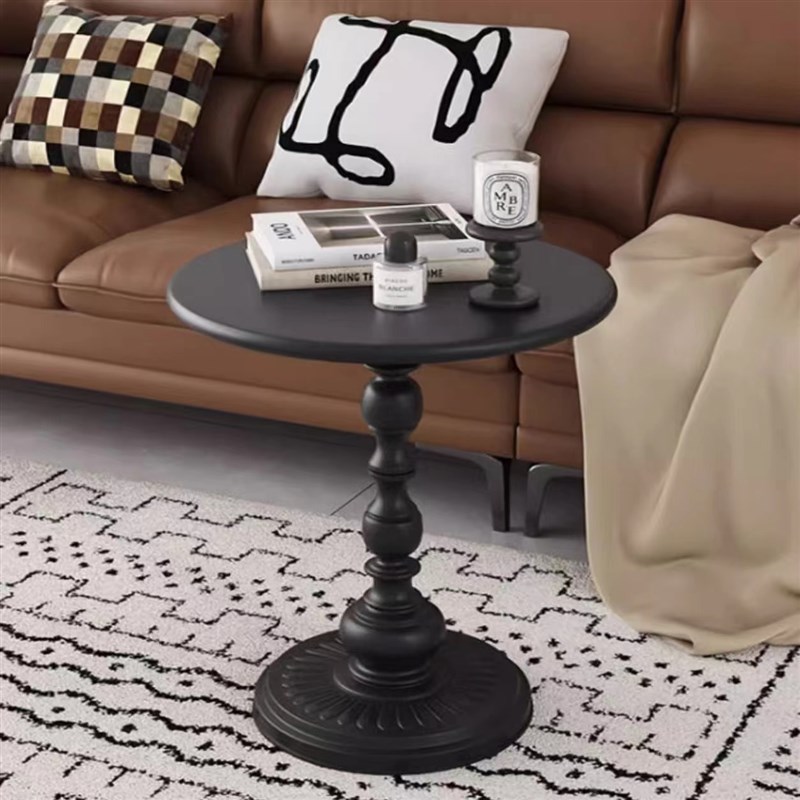 沙发旁边几客厅家用小茶几复古简约现代小圆桌子角几铁艺床头柜