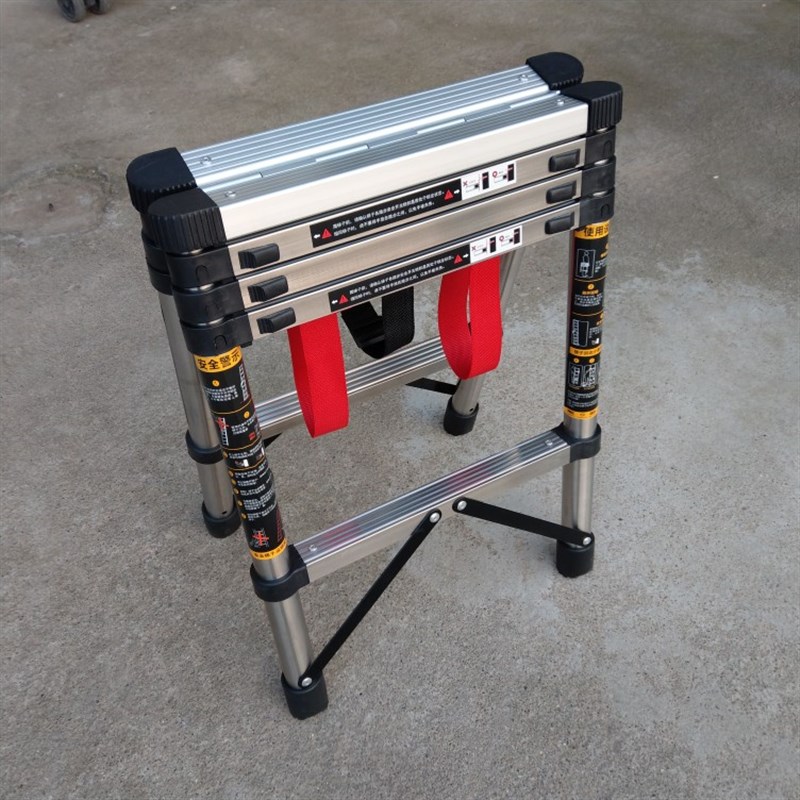 不锈钢伸缩人字梯加厚行走人字梯家用四步小楼梯空调清洗贴墙布纸