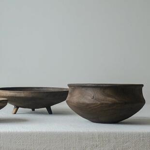 家居装饰盆实木手工艺术品木制高级感果盘酒店民宿装饰摆饰