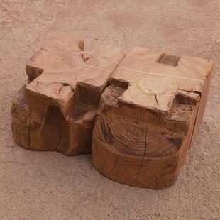 原木墩树桩木桩风化老榆木树墩艺术花架茶台底座木头墩子矮凳实木