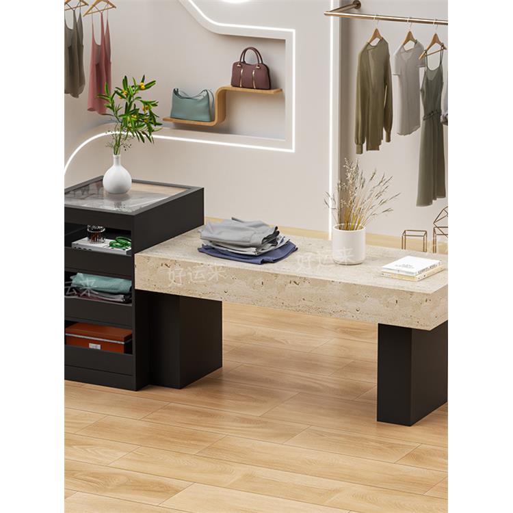服装店中岛台展示台网红陈列展示柜摆放中间鞋包流水台女装中岛桌
