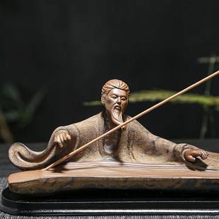 创意线香香插陶瓷摆件茶道室内熏香禅意倒流香炉家居办公室装 饰品