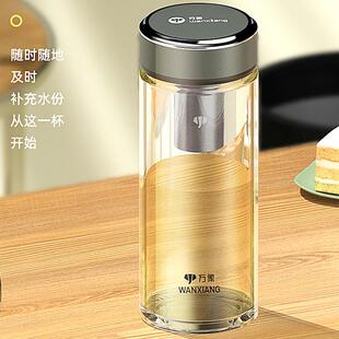 万象玻璃杯单层泡茶杯男士大容量杯子女士新款办公室专用个人水杯