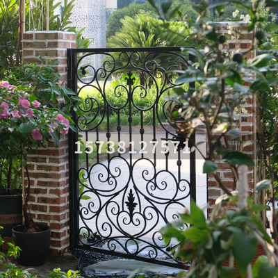 欧式铁艺庭院门户外花园门别墅院子门防盗门单开门定制入户小铁门