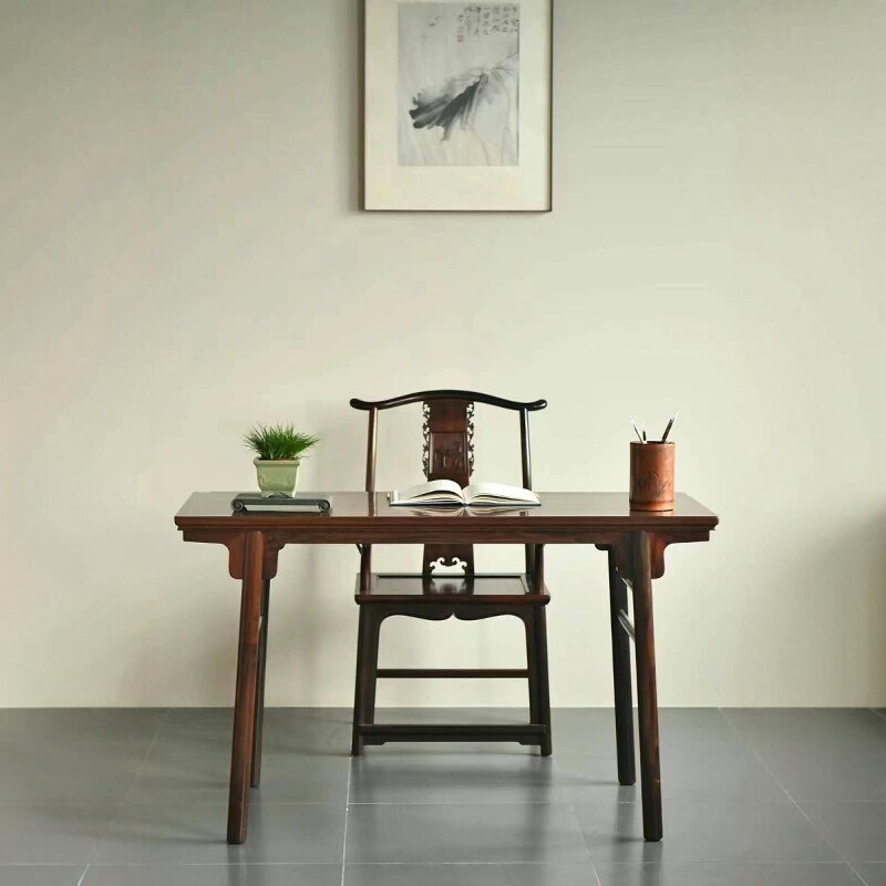 大红酸枝马蹄条案实木几平头案台交趾黄檀玄关桌简约复古供桌家具