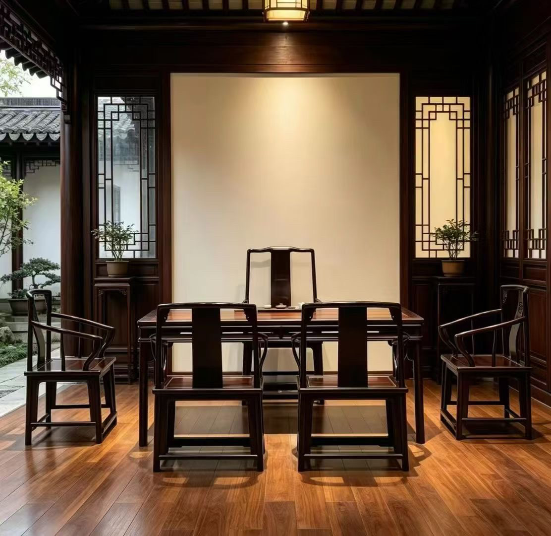 私人定制作大红酸枝檀180干泡茶桌新中式禅意休闲茶室功夫泡茶台