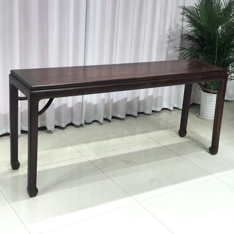 红木家具大红酸枝条案马蹄脚平头素面交趾黄檀木明式古典供桌神台