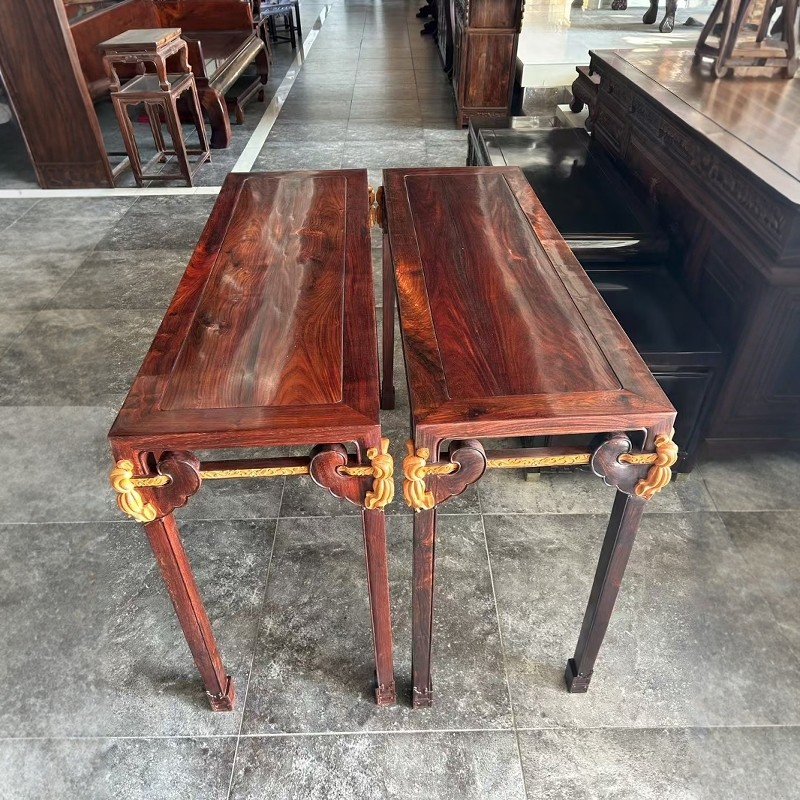 老挝大红酸枝条案供桌供佛桌实木红木入户玄关桌交趾黄檀条案家具