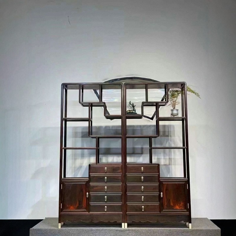 正宗大红酸枝博古架实木古董架多宝阁架红木家具书房家居收纳好物