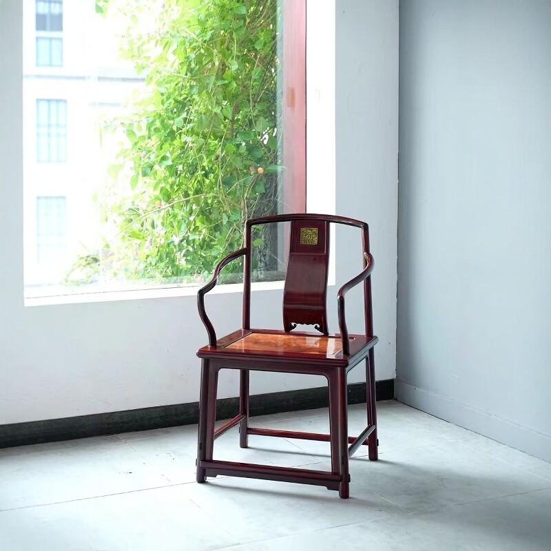 红木家具印度小叶紫檀木独板圈椅檀香紫檀实木符合人体工学太师椅