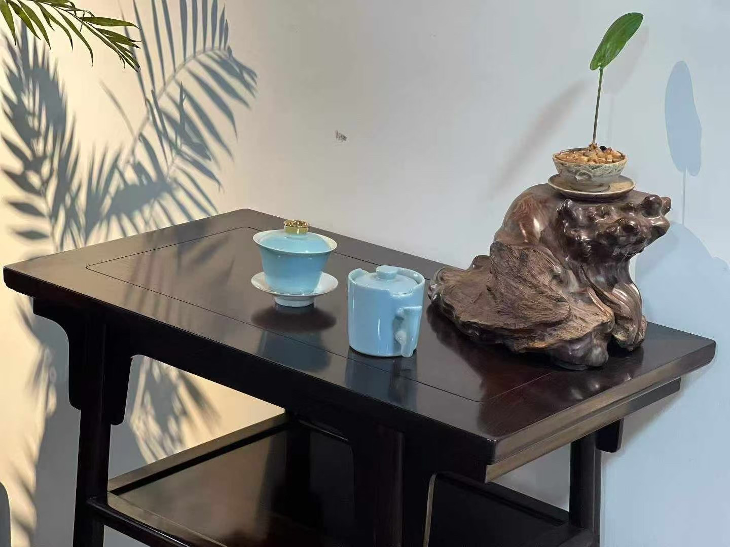 大红酸枝交趾黄檀70明式双层条案新中式仿古实木茶桌椅组合无补