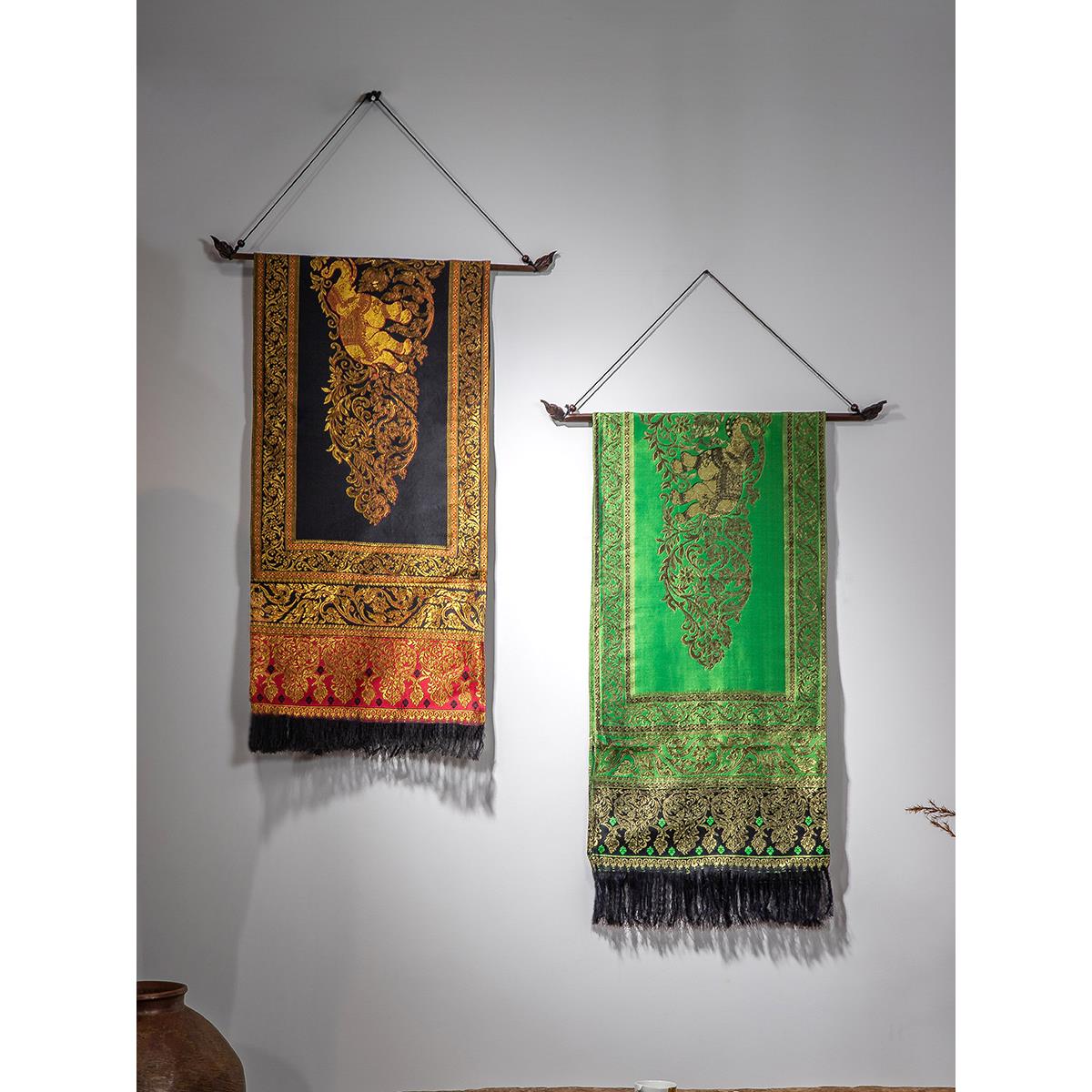 东南亚风格餐桌旗泰式禅意茶台布艺长条茶几桌布茶桌布床旗壁挂毯