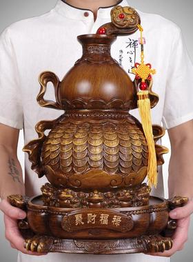 招财福禄存钱罐葫芦摆件添福纳财聚财福禄中式家居玄关床头装饰品