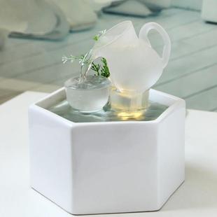 流水喷泉小清新循环流水办公室卧室客厅桌面女士简约生日礼物摆件