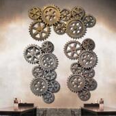 复古工业风loft齿轮组合壁挂酒吧网啡餐厅齿轮墙壁装 饰品墙饰挂件