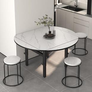 圆形餐桌家用小户型可升降折叠桌实木桌子折叠圆桌饭桌方桌变圆桌