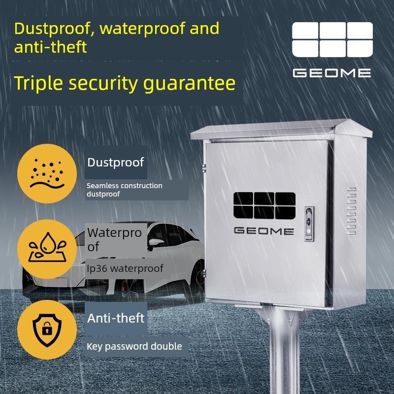 吉利星愿充电桩不锈钢保护箱户外防雨防盗电箱壁挂立柱一体新能源