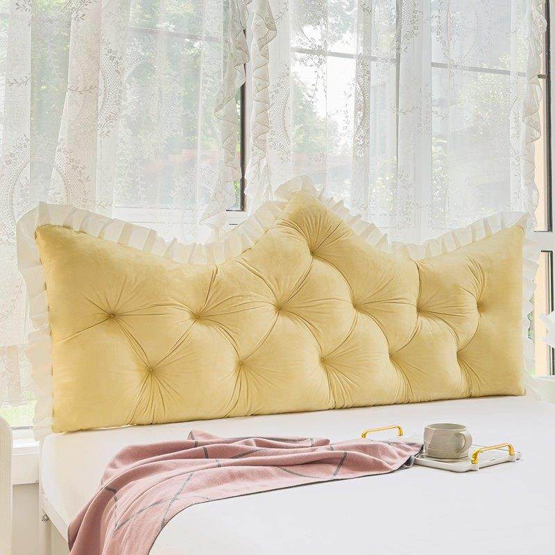 ins风 床上靠垫卧室米黄大靠枕床头靠宿舍免拆洗床靠背垫软包,居家布艺,床头靠垫,淘宝优惠券,粉丝福利购,淘宝优惠卷