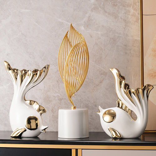 现代轻奢客厅玄关酒柜电视柜办公室书柜摆件乔迁新居布置装饰用品