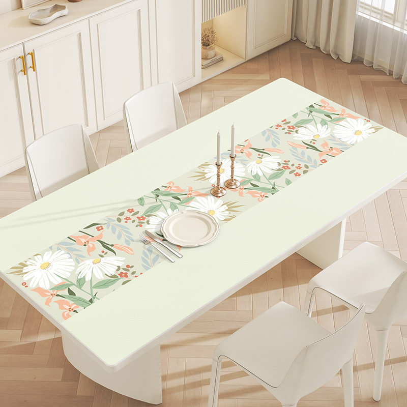 餐桌垫免洗防水防油防烫轻奢高级感桌布茶几枱垫皮革桌面保护垫子