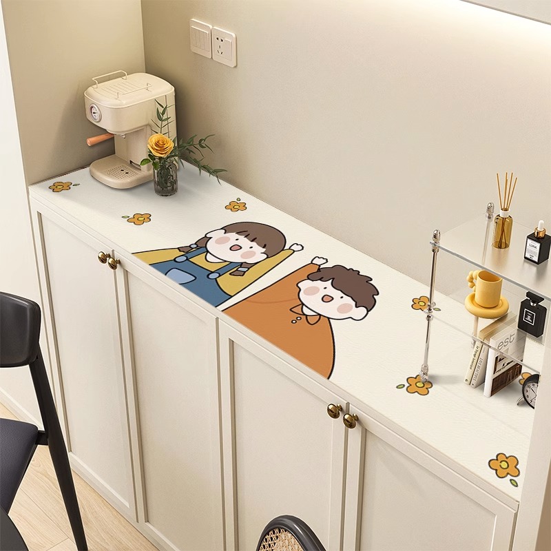 入户桌面垫防水防油可爱卡通电视柜面垫玄关免洗防烫长方形保护垫