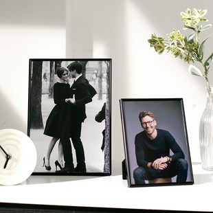 金属窄边轻奢简约6寸7寸8寸10寸12寸a4洗照片做成相框摆台高级感