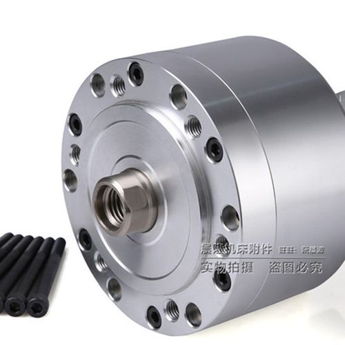 常州产中实回转油缸液压卡盘三爪旋转RH-125螺纹M24后锁短型RK-N