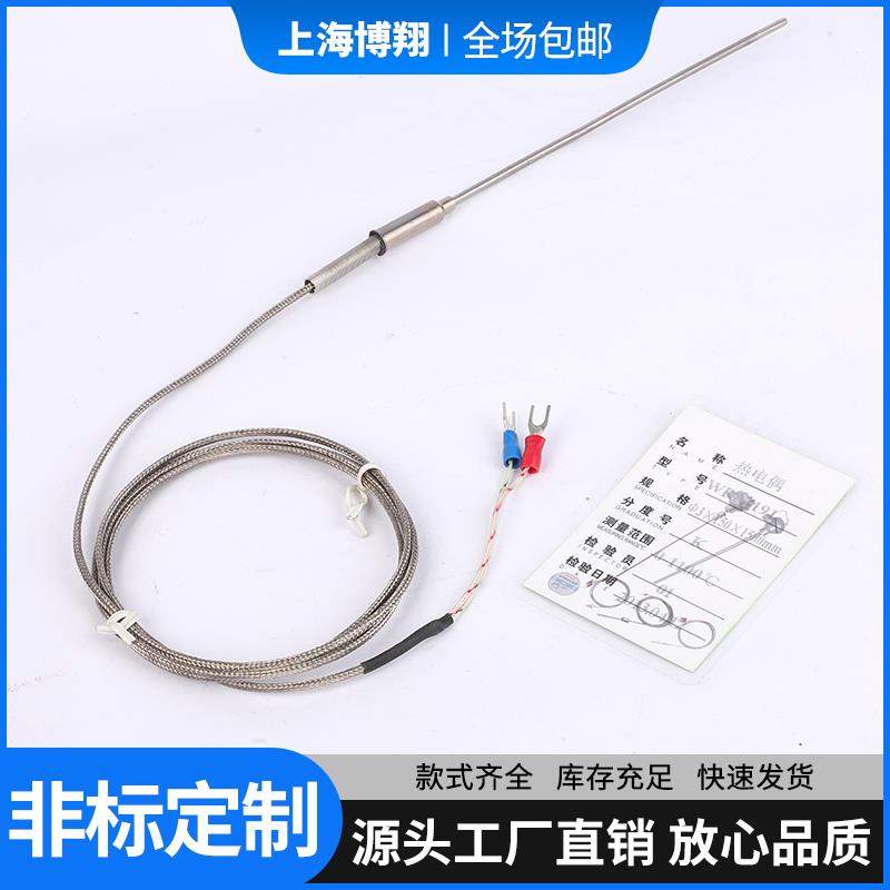 K型铠装热电偶E/J针型WRNK-191测温线PT100温度传感器高精度探头
