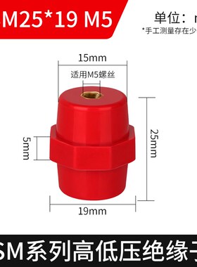 SM引进绝缘子M8孔 高低压绝缘柱配电箱零地排用红色绝缘子M6 M8