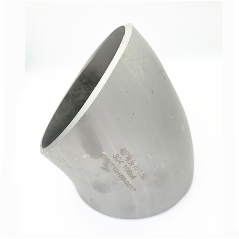 304不锈钢45度工业焊接弯头  无缝冲压45度焊接弯头114-273-325