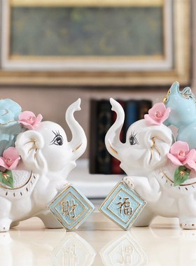 大象摆饰客厅卧室结婚礼物房间电视柜酒柜装饰品创意家居陶瓷摆设