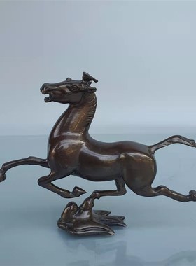 纯铜马摆件马踏飞燕马到成功家居客厅玄关桌面装饰工艺品飞马跃马