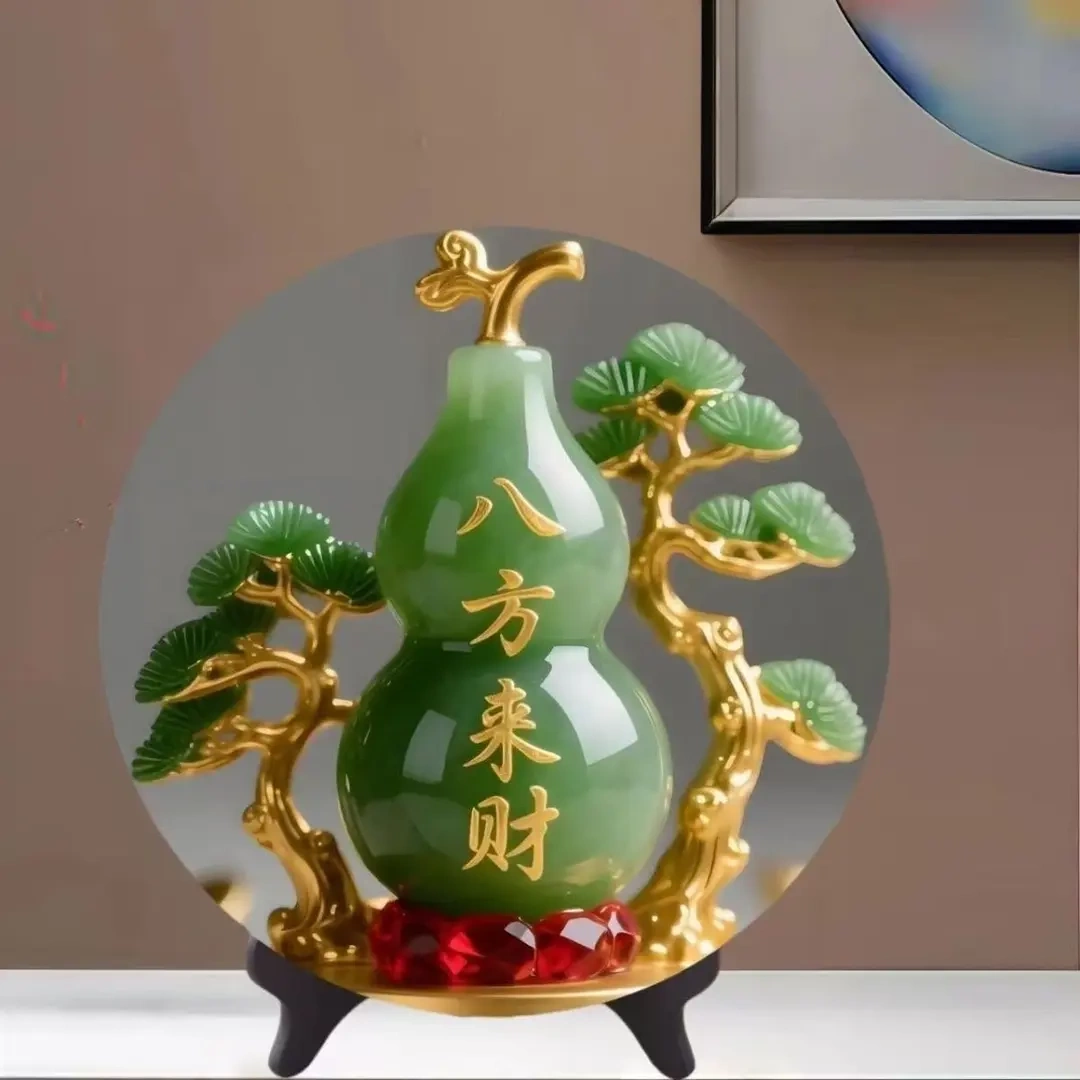 八方来财财好玉石寓意装饰画招财摆件家用旺宅转运居家桌面摆件