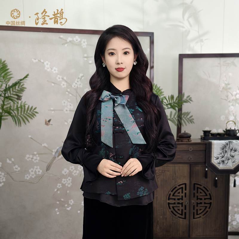 陆美英非遗宋锦新中式马甲