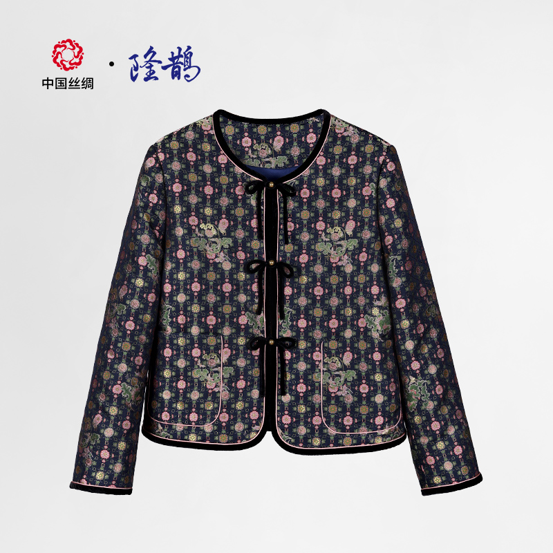 【陆美英棋盘蝴蝶白菜纹】宋锦