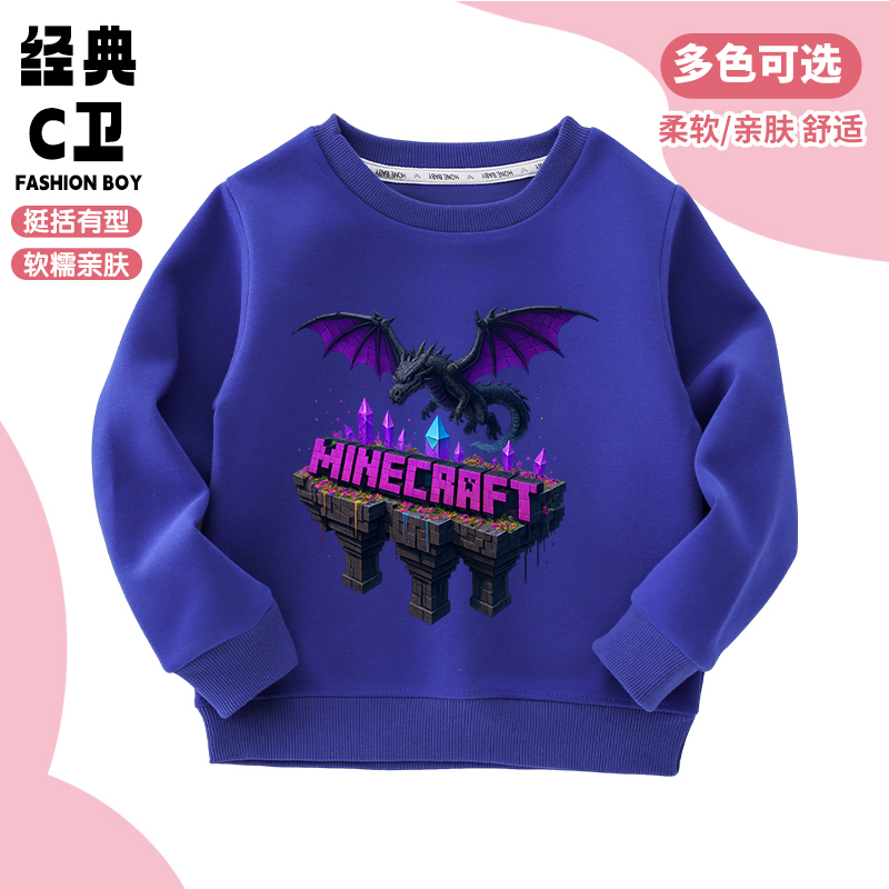 Minecraft我的世界衣服儿童春秋卫衣冰火传说龙骑士男童潮牌套装