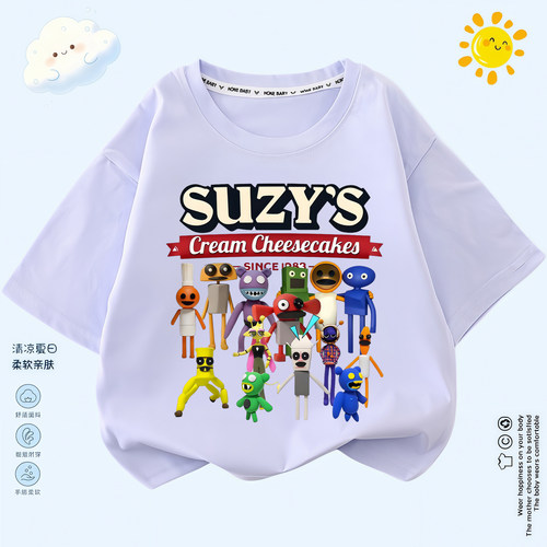 pizzy'sr parlor苏西的餐厅夏季新款短袖儿童圆领百搭半袖宽松T恤