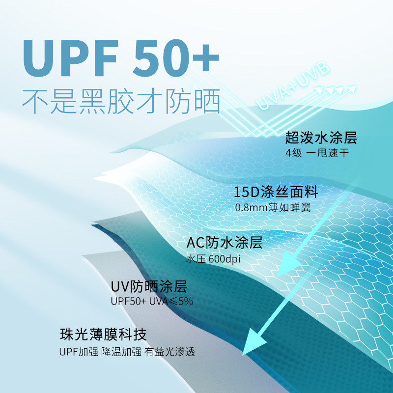 珍妮花Jnc碳纤空气伞女三折防晒防紫外线超轻小巧晴雨遮阳太阳伞