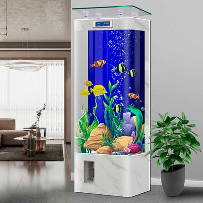 新款鱼缸客厅家用电视柜旁小型一体式落地鱼缸免换水自循环水族箱